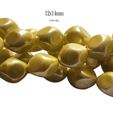Loose Glass Pearl Beads Barroque Shape, in size 12x14mm, Sold Per 28 Beads, it will come about 16 inches while stringing