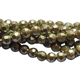 6mm Loose Glass Pearl Beads Round Faceted Shape, Sold Per 70 Beads, it will come about 16 inches while stringing