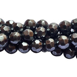 8mm Loose Glass Pearl Beads Round Faceted Shape, Sold Per 50 Beads, it will come about 16 inches while stringing