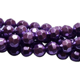 8mm Loose Glass Pearl Beads Round Faceted Shape, Sold Per 50 Beads, it will come about 16 inches while stringing