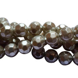 8mm Loose Glass Pearl Beads Round Faceted Shape, Sold Per 50 Beads, it will come about 16 inches while stringing