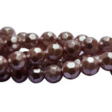 8mm Loose Glass Pearl Beads Round Faceted Shape, Sold Per 50 Beads, it will come about 16 inches while stringing