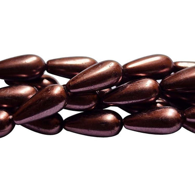 8X18mm Loose Glass Pearl Beads long teardrop  Shape, Sold Per 23 Beads, it will come about 16 inches while stringing