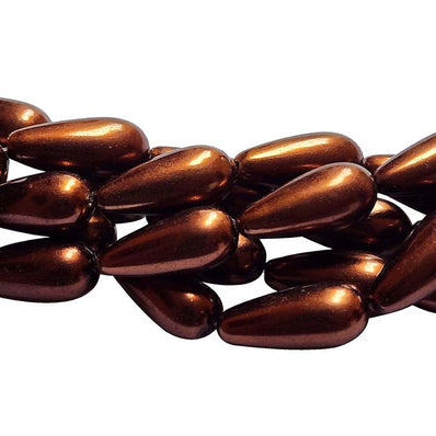 8X18mm Loose Glass Pearl Beads long teardrop  Shape, Sold Per 23 Beads, it will come about 16 inches while stringing