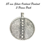 3 Pieces Pack' 58 mm German Silver Oxidised Pendants