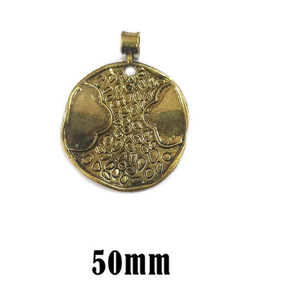 2 Pcs Pack German Silver Pendant Size About 50mm