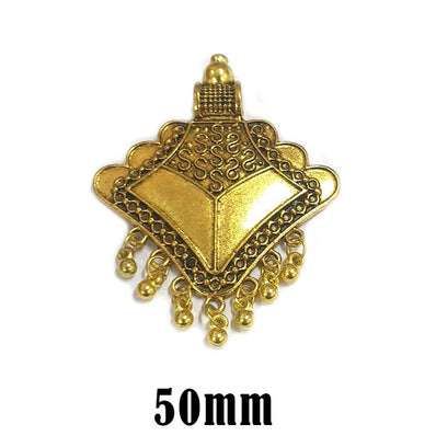 2 Pcs Pack German Silver Pendant Size About 50mm