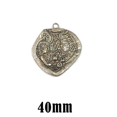 3 Pcs Pack German Silver Pendant Size About 40mm