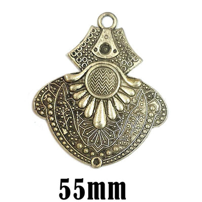 3 Pcs Pack German Silver Pendant Size About 55mm