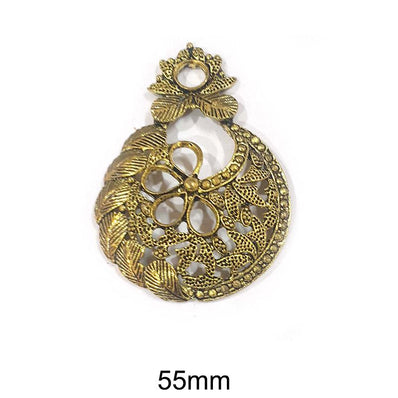 3 Pcs Pack German Silver Pendant Size About 55mm