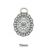 2 Pcs Pack German Silver Pendant Size About 70mm