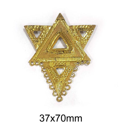 3 Pcs Pack German Silver Pendant Size About 37x70mm