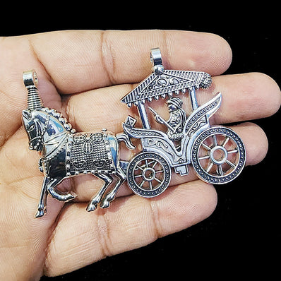 1 Pieces Pkg.Vishnu German Silver Large Ethnic Oxidized Pendants