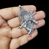 2 Pieces Pkg.Krishna German Silver Large Ethnic Oxidized Pendants