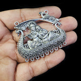 2 Pieces Pkg.Ganesha German Silver Large Ethnic Oxidized Pendants