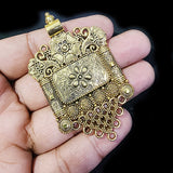 2 Pieces Pkg.Vishnu German Silver Large Ethnic Oxidized Pendants