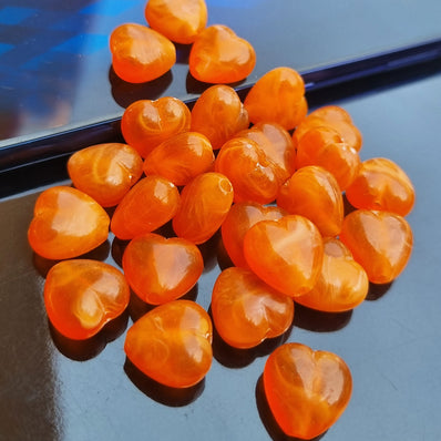 20 Pieces Pack' Heart Shaped Acrylic Beads' 12 mm Size Approx.