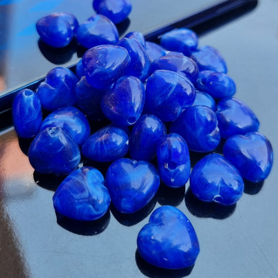 20 PIECES PACK' HEART SHAPED ACRYLIC BEADS' 12 MM SIZE APPROX.