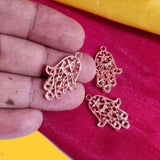 Rose Gold Plated 10 PCS PACK/ HAMSA HAND FATIMA ZINC ALLOY METERIAL JEWELRY MAKING CHARMS Size 19x22mm