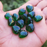 10 PIECES PACK' 15 MM APPROX' HANDMADE HEART SHAPED GLASS BEADS