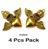 4 Pcs Pack approx size 51x46mm Size Oxidized Base Metal Pendants
