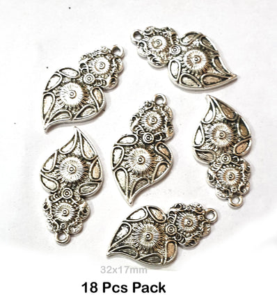 18 Pcs Pack approx size 32x17mm Size Oxidized Base Metal Pendants