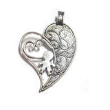 3 Pcs Pack Oxidized Heart Locket Pendants for jewellery Making