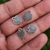 20 PIECES PACK' SILVER OXIDIZED HEART CHARMS' 11x13 MM USED DIY JEWELLERY MAKING