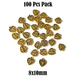 100 Pcs Pack Oxidized Heart Pendants For Jewellery Making