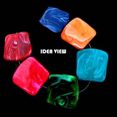 10 PCS PACK, FANCY ACRYLIC BEADS, 27x25 MM SIZE' IMITATION JADE BEADS JEWELRY MAKING RAW MATERIALS