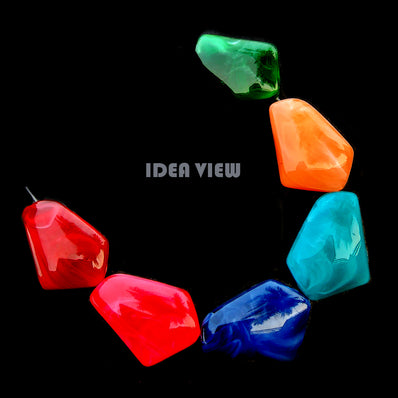 10 PCS PACK, FANCY ACRYLIC BEADS, 25X16 MM SIZE' IMITATION JADE BEADS JEWELRY MAKING RAW MATERIALS