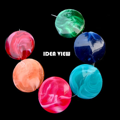 10 PCS PACK, FANCY ACRYLIC BEADS, 24 MM SIZE' IMITATION JADE BEADS JEWELRY MAKING RAW MATERIALS