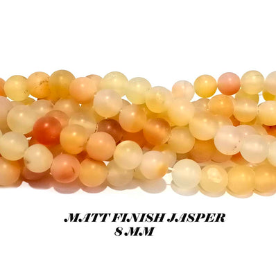 8mm Size  Jasper Matt Finish Gemstone beads sold by per string .15 Inch 48 Beads