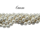 Per Strand 6mm Round Off White Looks like cream Shell Pearl A grade high luster pearls Approx 58~60 Beads