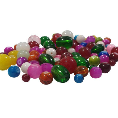 Imitation jade glass Beads Mix assortment Sold Per 200 Beads Pack