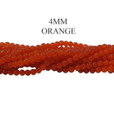2 Strands/ Lines, 4mm Round Imitation Jade Glass Beads Strands, Hole: 1.1~1.3mm, about 400pcs/strand, 31.4inches No return or exchange due to spray painted baked beads