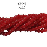 2 Strands/Lines 6mm Round Imitation Jade Glass Beads Strands, Hole: 1.3~1.6mm, about 266pcs beads/ 2 strands pack, 31.4inches, No return or exchange due to spray painted beads