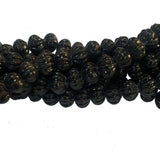 Pumpkin Corrugated Kharbuja Shape Glass Beads, Sold Per Strand/line Pack Solid Color