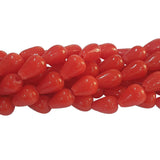 Drop Shape glass beads Imitation Jade, Sold Per Strand/line Pack Solid Color ! Not dyed and patined