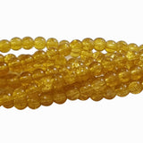 2 Line/string (each line 16 inches long) glass beads Crackle for jewelry making in size about 4mm round