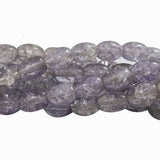 2 Line/string (each line 16 inches long) glass beads Crackle for jewelry making in size about 6x8mm Oval