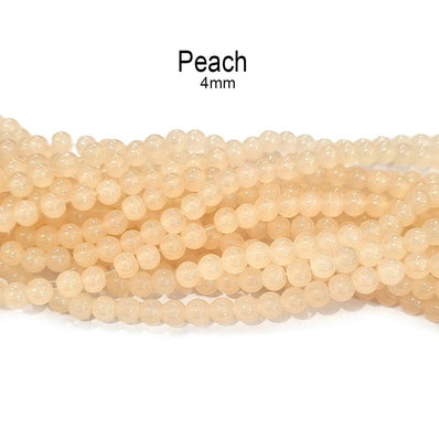 2 STRANDS/ LINES, 4MM ROUND IMITATION JADE GLASS BEADS STRANDS, HOLE: 1.1~1.3MM, ABOUT 400PCS/STRAND, 31.4INCHES NO RETURN OR EXCHANGE DUE TO SPRAY PAINTED BAKED BEADS