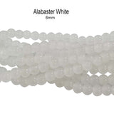 2 STRANDS/ LINES, 6MM ROUND IMITATION JADE GLASS BEADS STRANDS, HOLE: 1.1~1.3MM, ABOUT 280~285PCS/STRAND, 31.4INCHES NO RETURN OR EXCHANGE DUE TO SPRAY PAINTED BAKED BEADS
