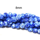 PER LINE, 8MM SIZE JADE REPLICA FINE QUALITY OF GLASS BEADS FOR JEWELRY MAKING, APPROX 48~51 BEADS