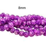 PER LINE, 8MM SIZE JADE REPLICA FINE QUALITY OF GLASS BEADS FOR JEWELRY MAKING, APPROX 48~51 BEADS