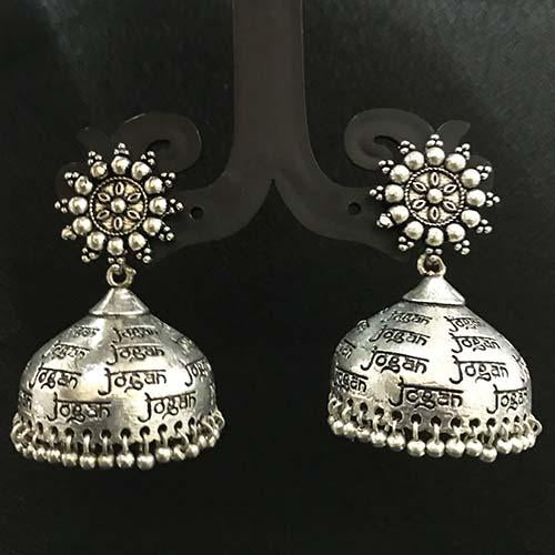 Women's Oxidized Jhumka Earrings in Silver | Jhumka earrings, Jhumka,  Silver earrings studs