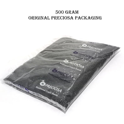 WHOLESALE' 500 GRAM PACK' 11/0 BLACK PRECIOSA TRADITIONAL CZECH BEADS' ORIGINAL PACKAGING
