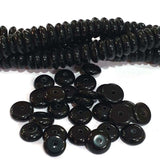 2 Strands Plain Black  Glass 3x8mm Crystal Glass beads, strand length 16 inches (2)