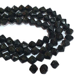 4 Strands/Lines About 300 Beads Bi cone, 5mm, Black, Hand faceted crystal glass beads