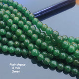 6 MM ROUND PLAIN AUTHENTIC AGATE BEADS FOR JEWELLERY MAKING ABOUT 12" LINE, APPROX 48~50 BEADS
